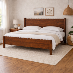 Indiana Scalloped Edge Solid Wood Elegant Bed