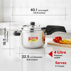 Prestige Deluxe Alpha Svachh Stainless Steel Spillage Control Pressure Cooker, 4 L (Silver), Prestige Omega Deluxe Granite Non-stick Round Base Omni Tawa, 25 cm (Black)