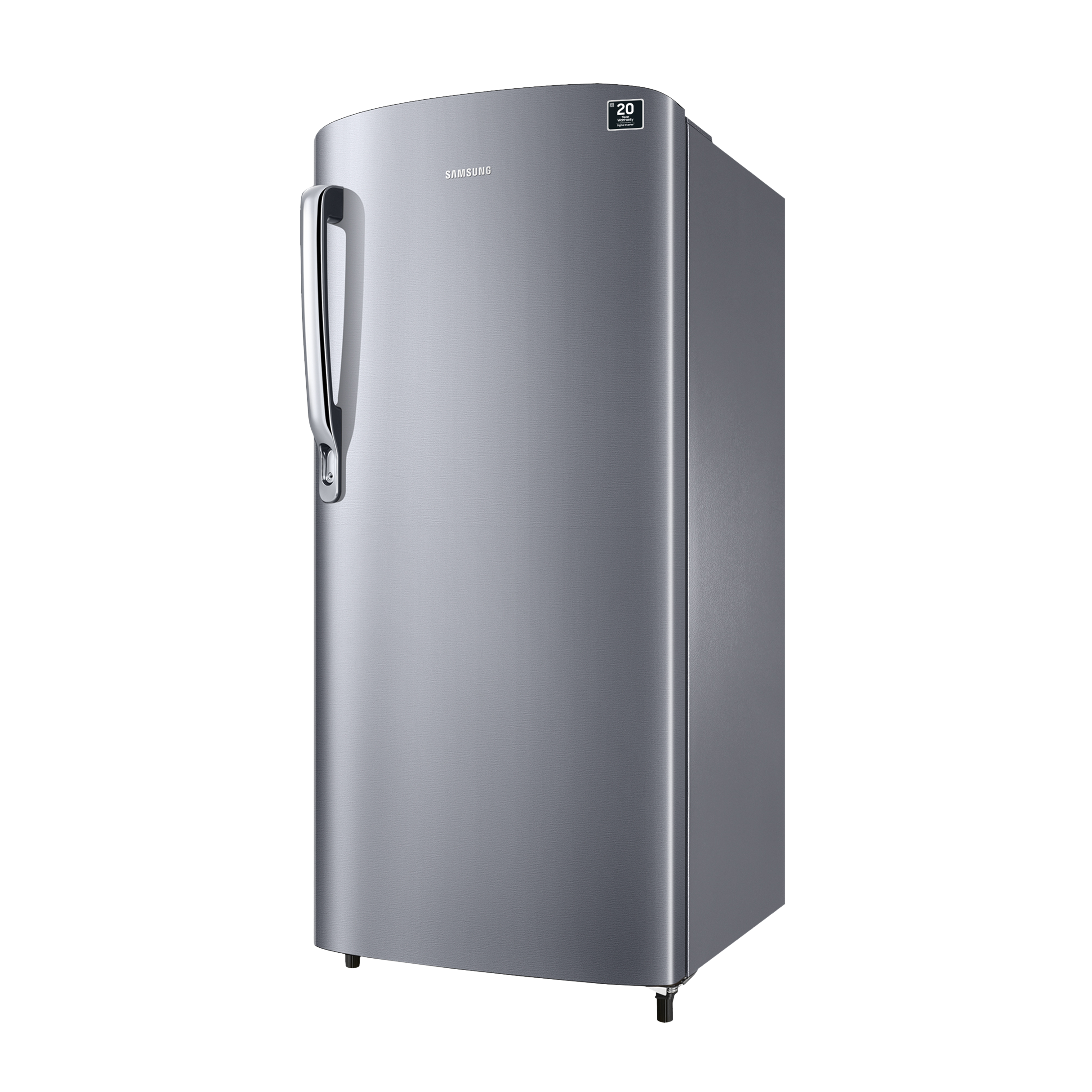 SAMSUNG Stylish Grande 183 Litres 2 Star Direct Cool Single Door Refrigerator with Stabilizer Free Operation (RR20C2412GS/NL, Grey Silver)