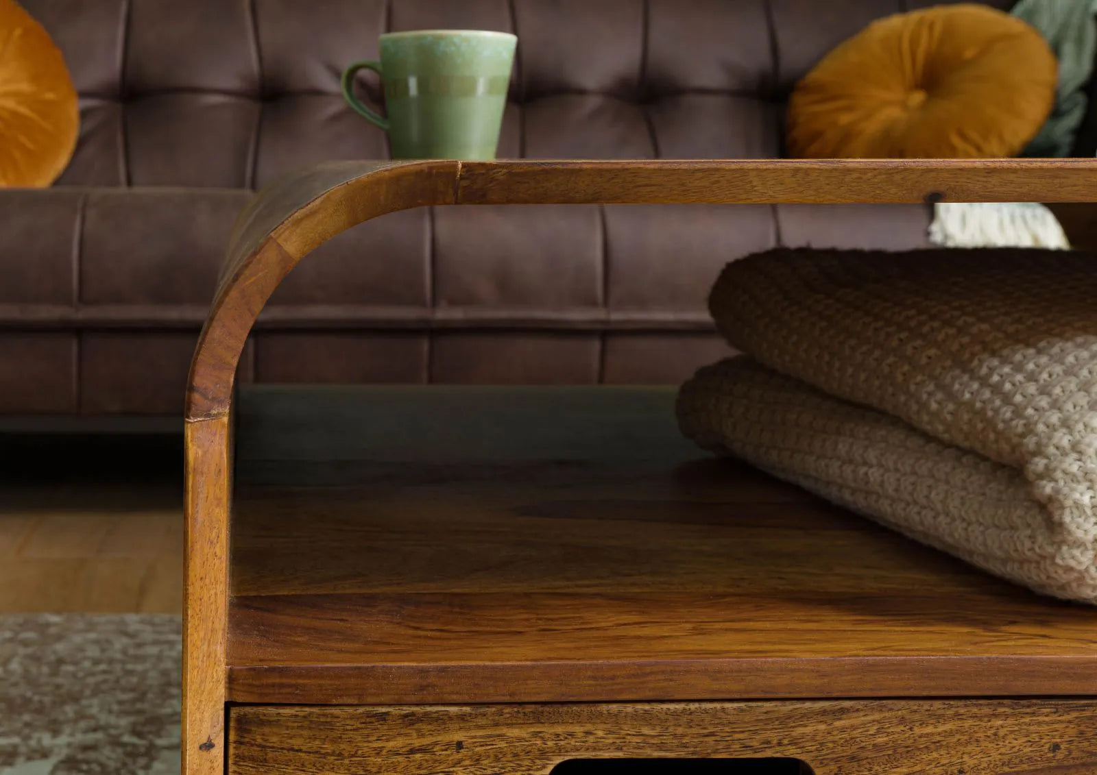 Marwar Solid Sheesham Wood Coffee Table with Storage