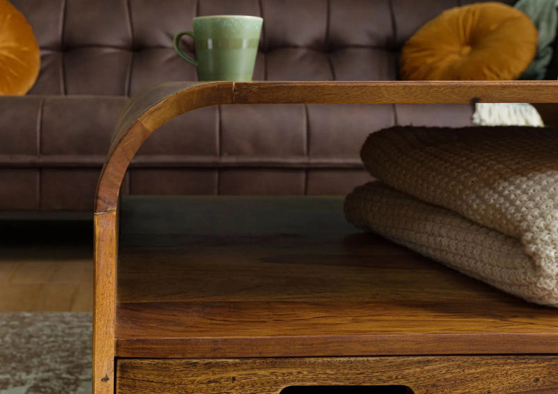 Marwar Solid Sheesham Wood Coffee Table with Storage
