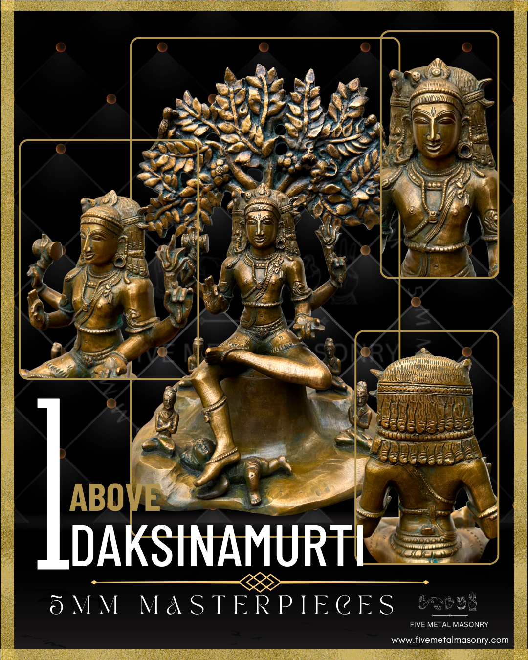 Dakshinamurti Shiva Panchaloha Bronze Icon - 13"-  Masterpieces Collection