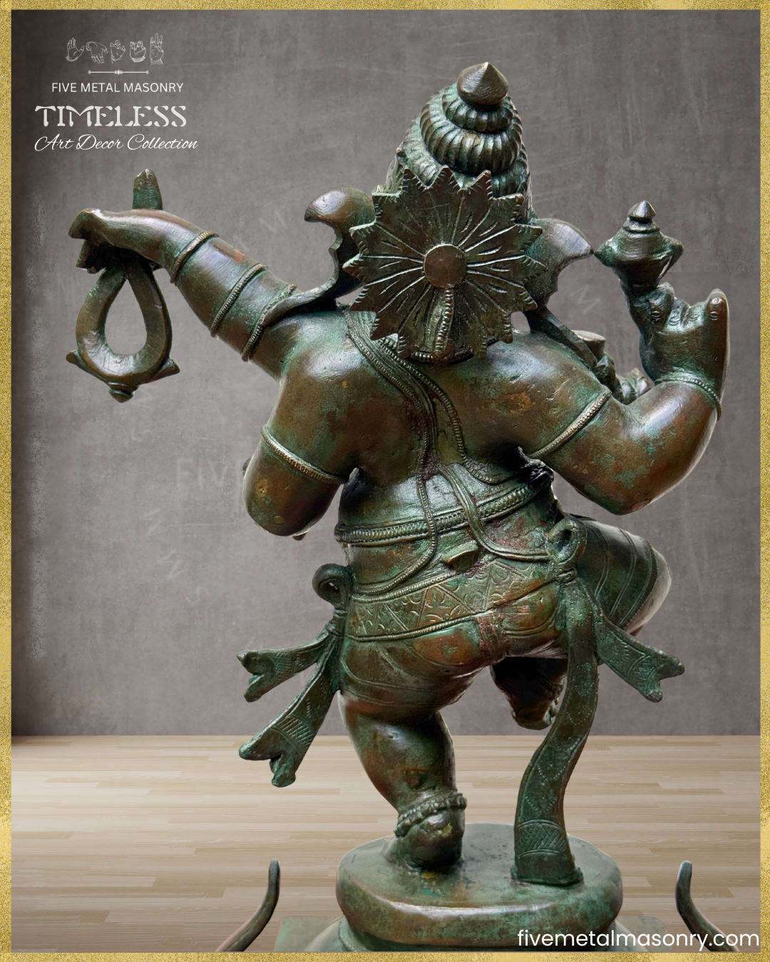 Dancing (Nrtta) Ganesha - Panchaloha Bronze Icon - 14"- Timeless Collection
