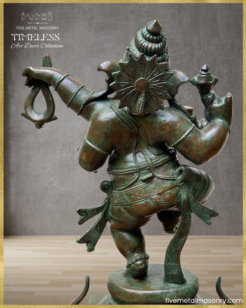 Dancing (Nrtta) Ganesha - Panchaloha Bronze Icon - 14"- Timeless Collection