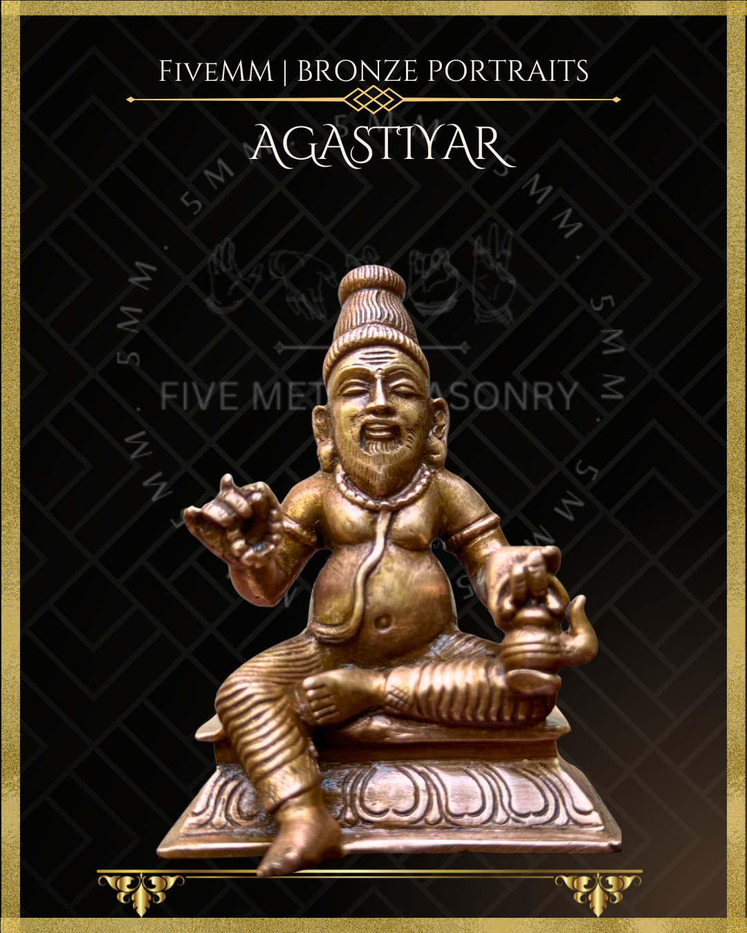 Agastya Panchaloha Bronze Icon - 3.5"
