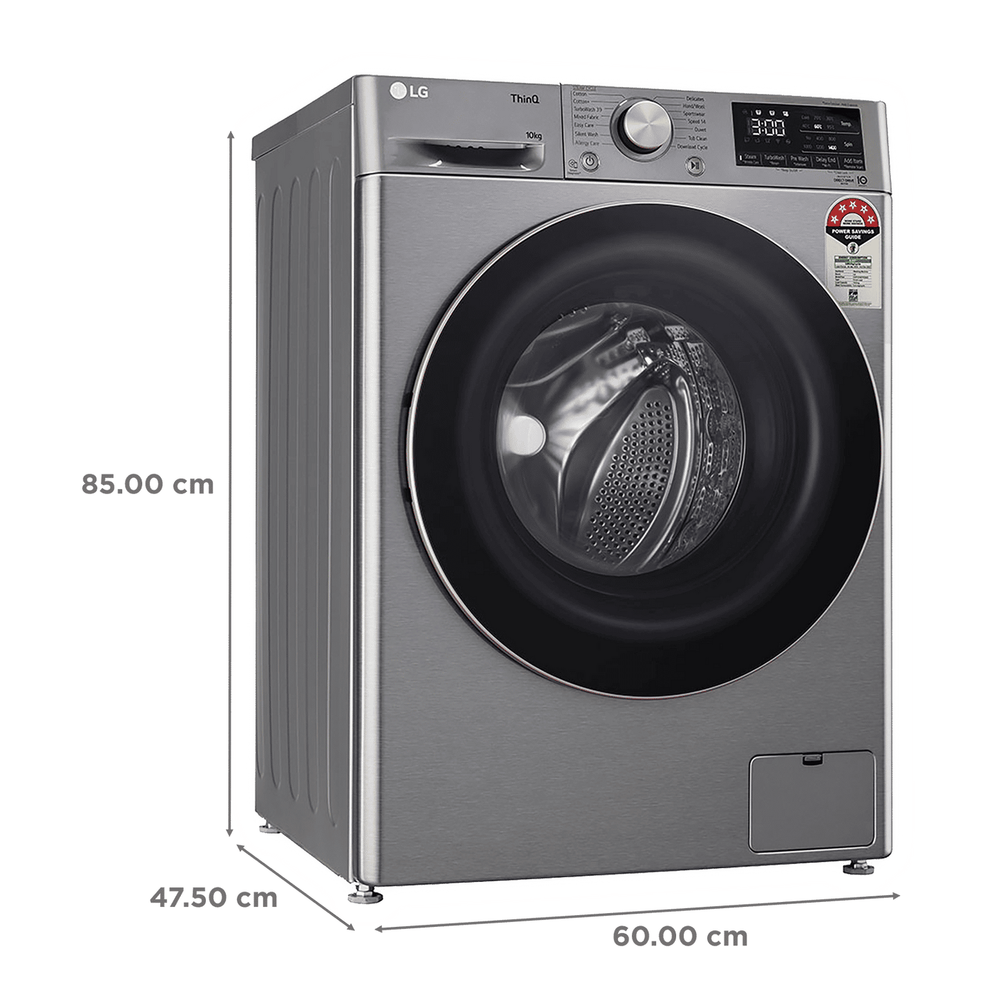 LG 10 kg 5 Star Fully Automatic Front Load Washing Machine (FHP1410Z7P.APSQEIL, Smart Diagnosis, Platinum Silver)