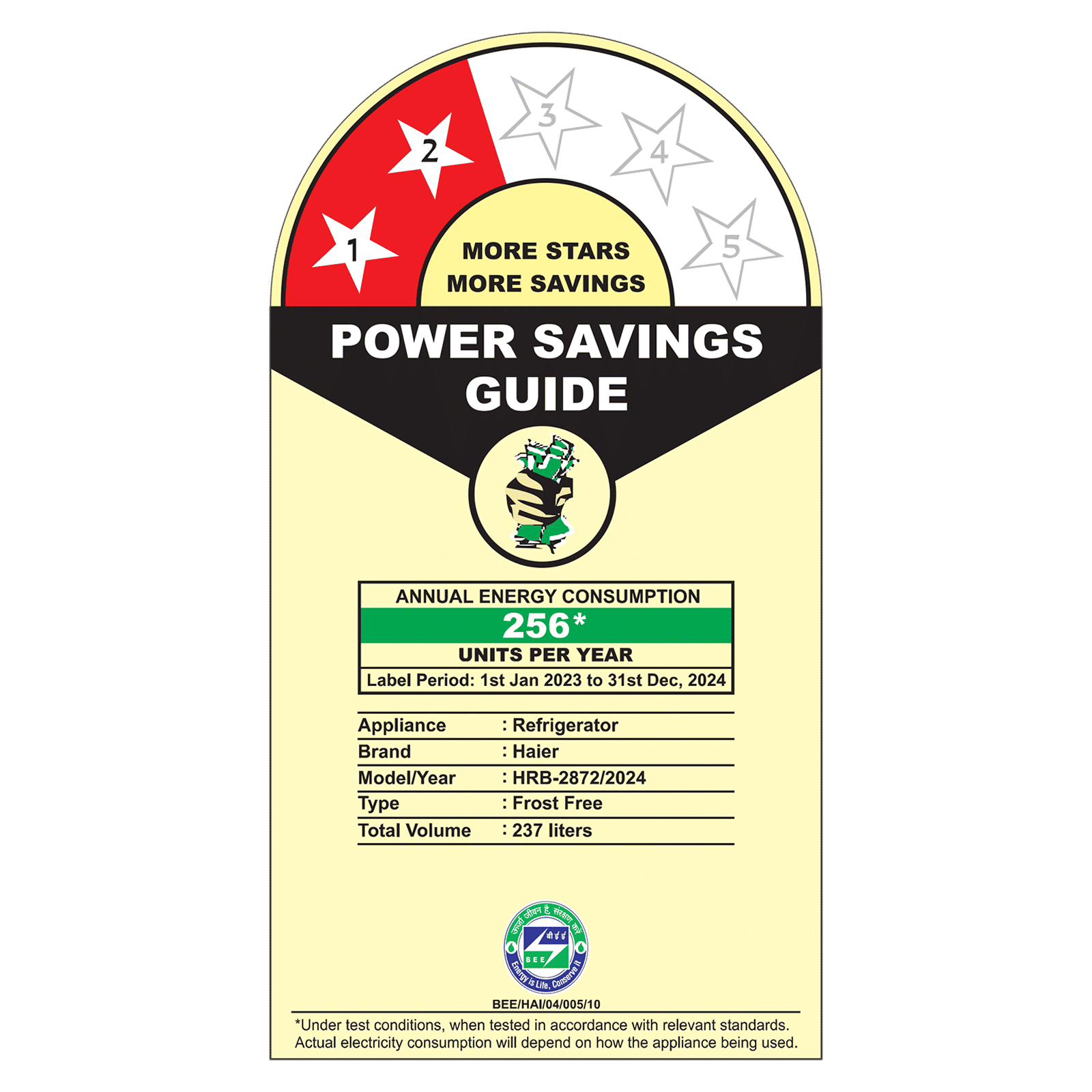 Haier 237 Litres 2 Star Frost Free Double Door Bottom Mount Convertible Refrigerator with Turbo Icing (HRB-2872IBMS-P, Moon Silver)