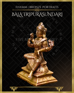 Bala Tripurasundari/ Balambika Panchaloha Bronze Icon -3.5" - Polished finish