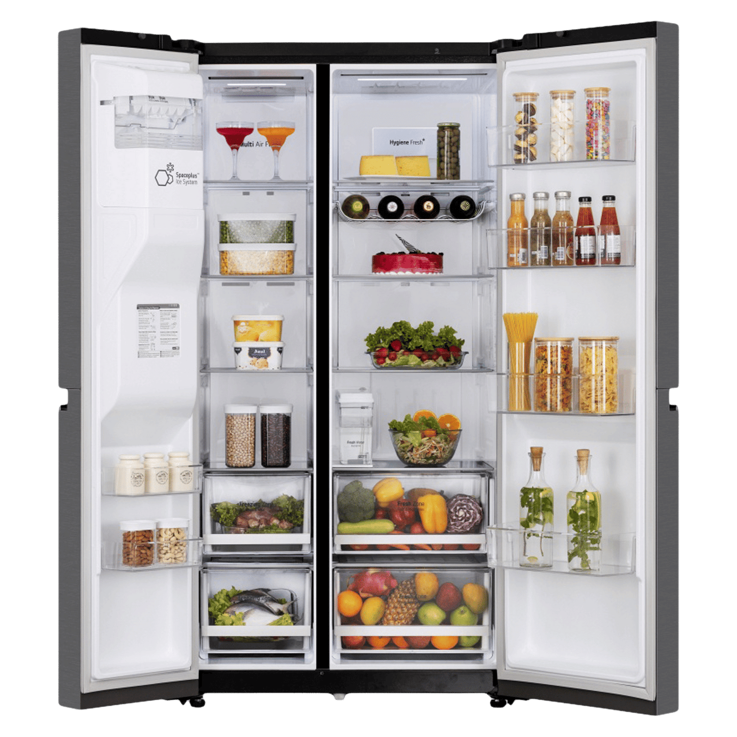 LG 630 Litres 3 Star Frost Free Side by Side Door Smart Wifi Enabled Refrigerator with Multi Air Flow (GL-L257CMC3, Matt Black)