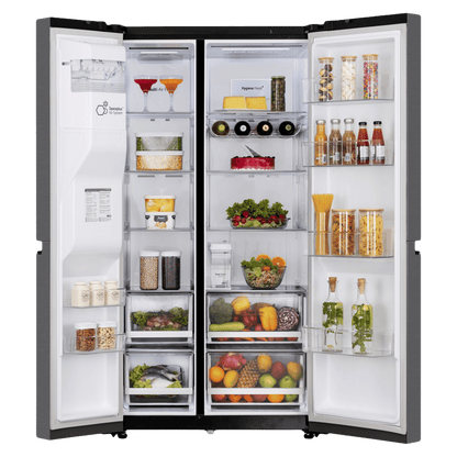 LG 630 Litres 3 Star Frost Free Side by Side Door Smart Wifi Enabled Refrigerator with Multi Air Flow (GL-L257CMC3, Matt Black)