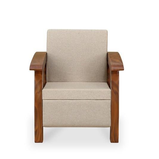 Nilkamal Aspire 1 Seater Plastic Sofa (Walnut)