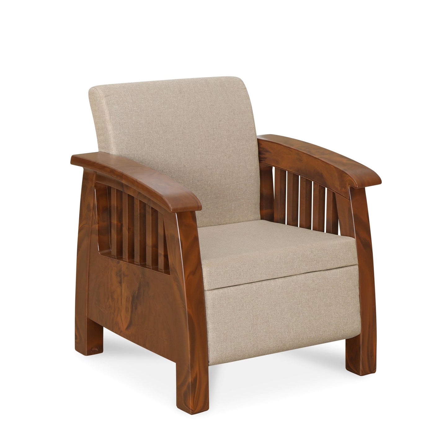 Nilkamal Aspire 3+1+1 Seater Plastic Sofa Set (Walnut)