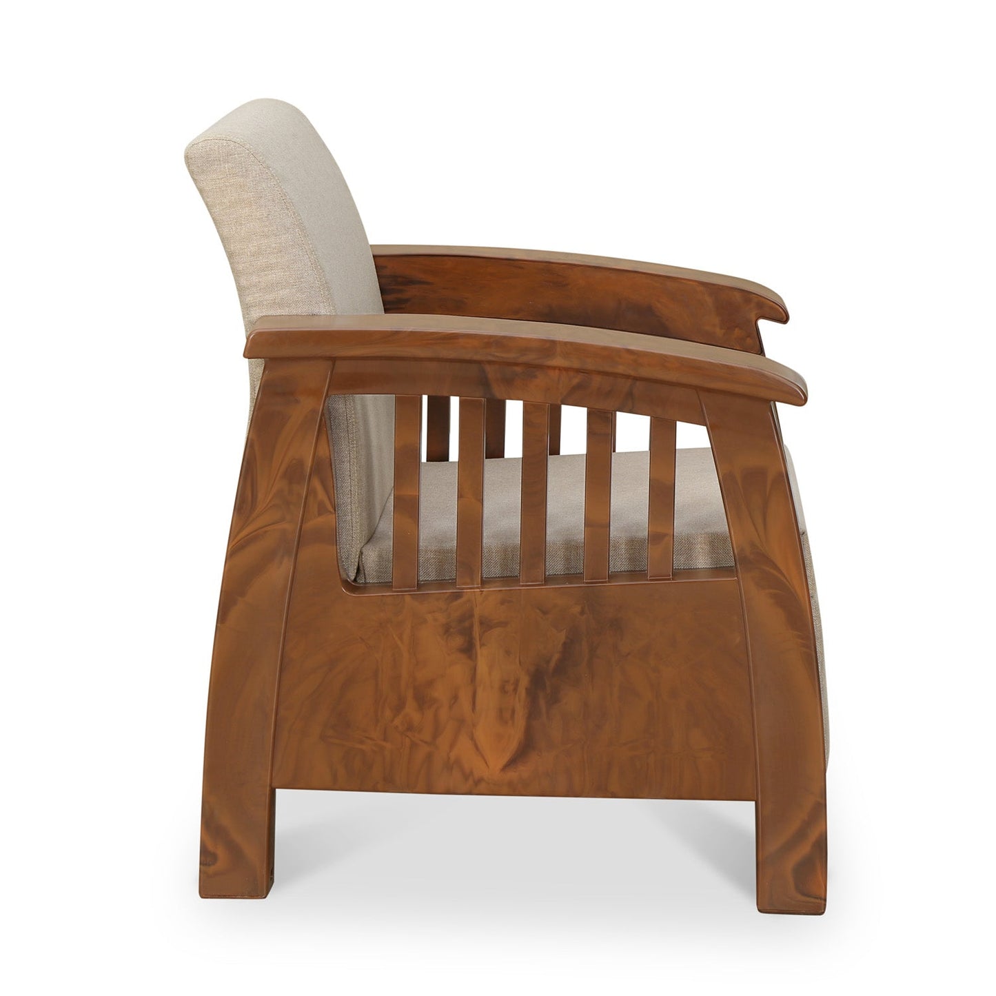 Nilkamal Aspire 3+1+1 Seater Plastic Sofa Set (Walnut)