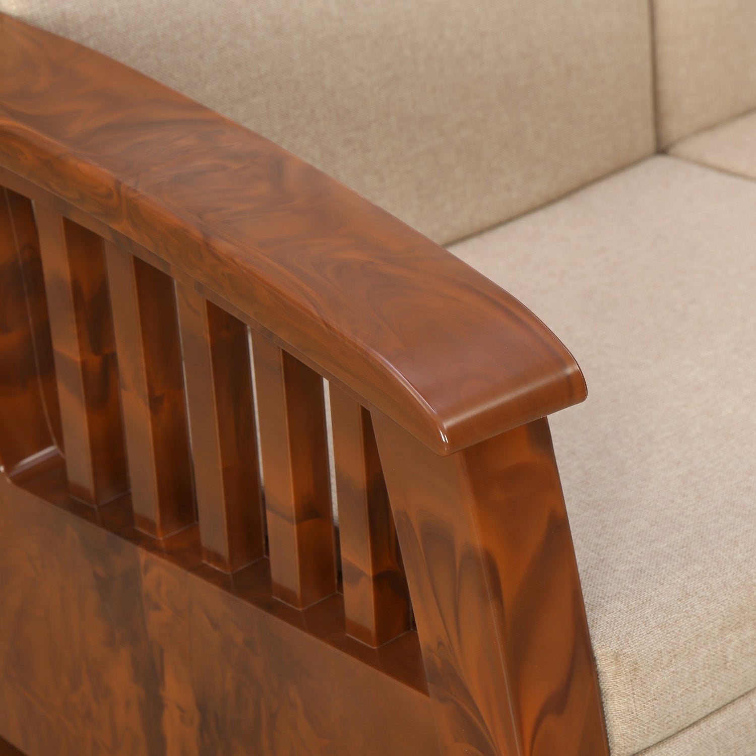 Nilkamal Aspire 3+2+1 Seater Plastic Sofa Set (Walnut)