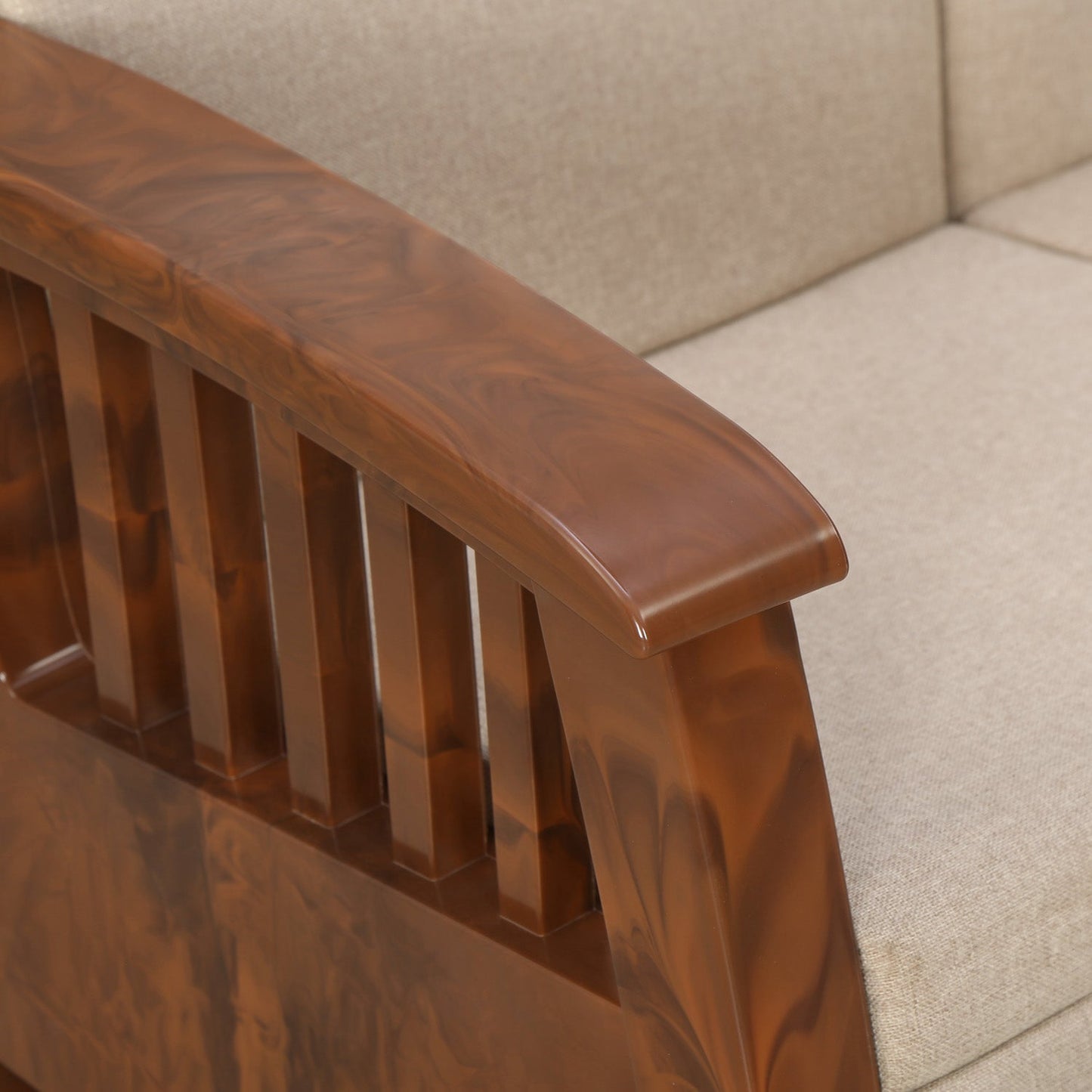 Nilkamal Aspire 3 Seater Plastic Sofa (Walnut)