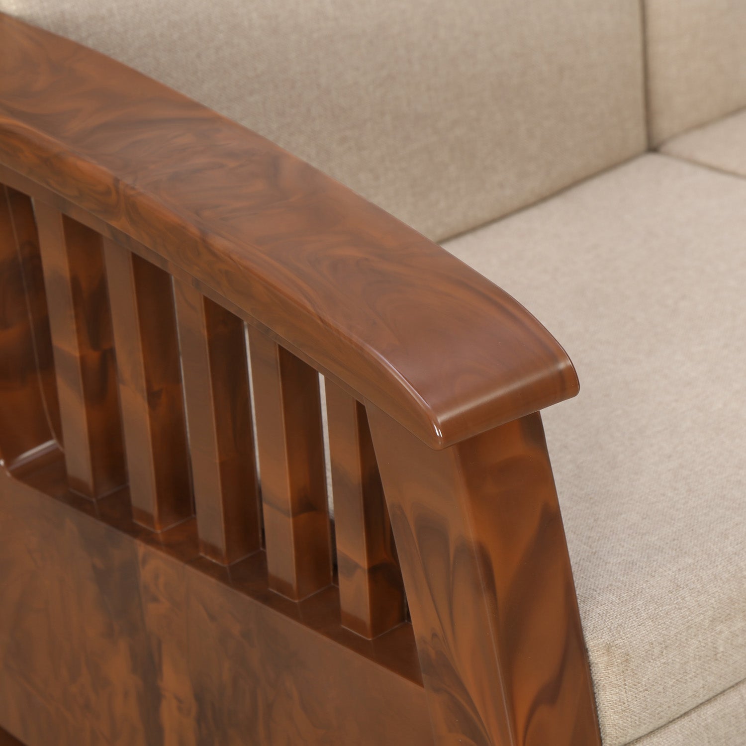 Nilkamal Aspire 3 Seater Plastic Sofa (Walnut)