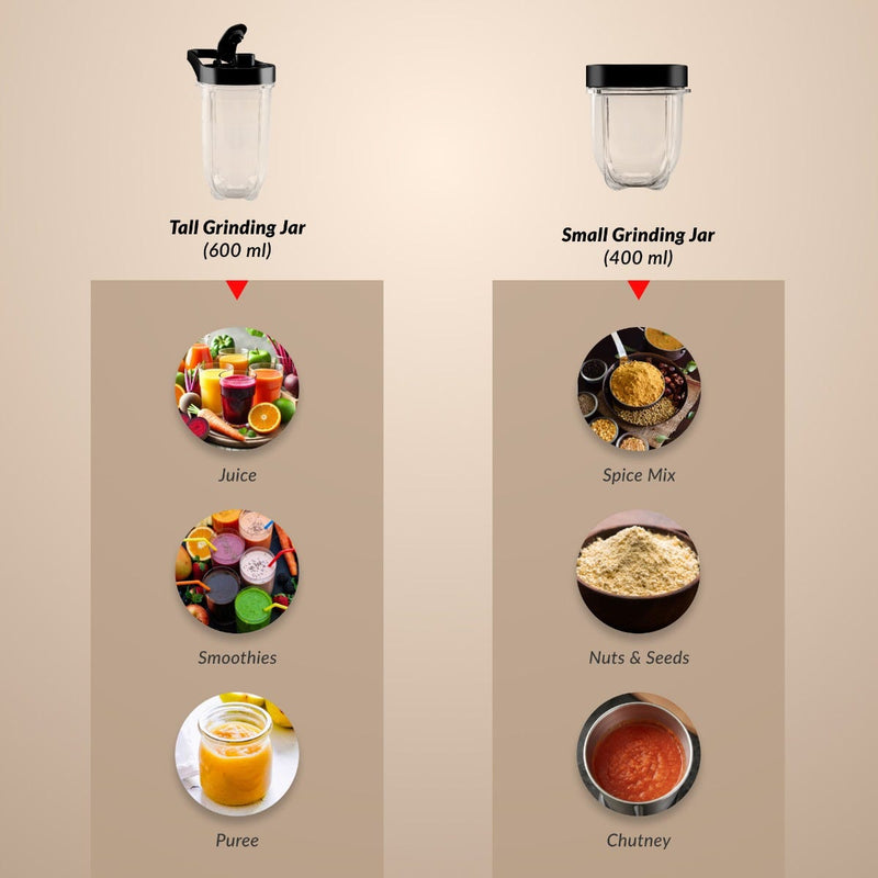 Prestige Crysta Chef Air Fryer 5.5 L + Prestige Nutri-Mate 400W Mixer Grinder, 2 Jars & 3 Lids, Dual Safety Interlock, 1Y Warranty