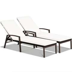 Nimble Outdoor Swimming Poolside Lounger Set of 2 (Brown)