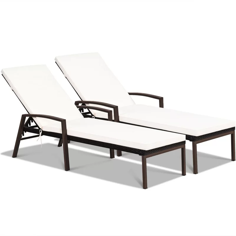 Nimble Outdoor Swimming Poolside Lounger Set of 2 (Brown)
