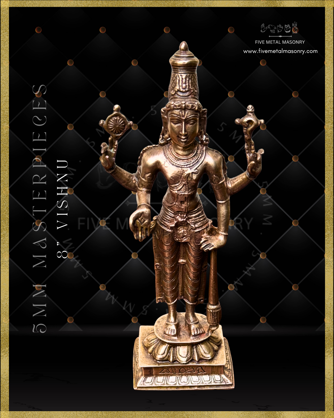 Vishnu Panchaloha Bronze Icon - 8" - Masterpieces Collection