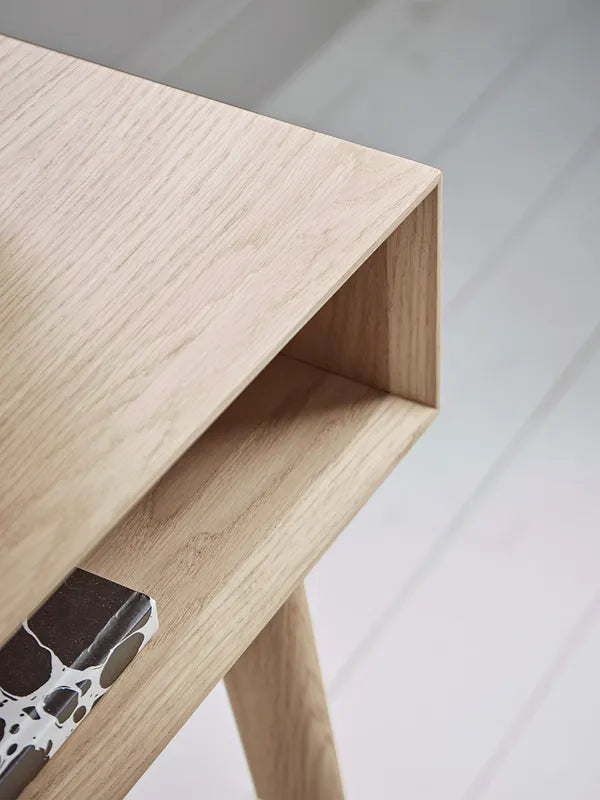 Rustic Haven Oak Study Desk with Storage