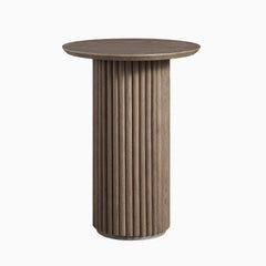 Velin Solid Wood Round Side Table