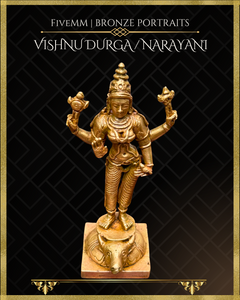 Vishnu Durga/Narayani Panchaloha Bronze Icon - 4.5"
