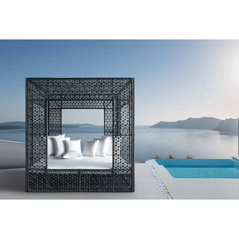 César Outdoor Poolside Sunbed With Cushion Daybed (GREY)