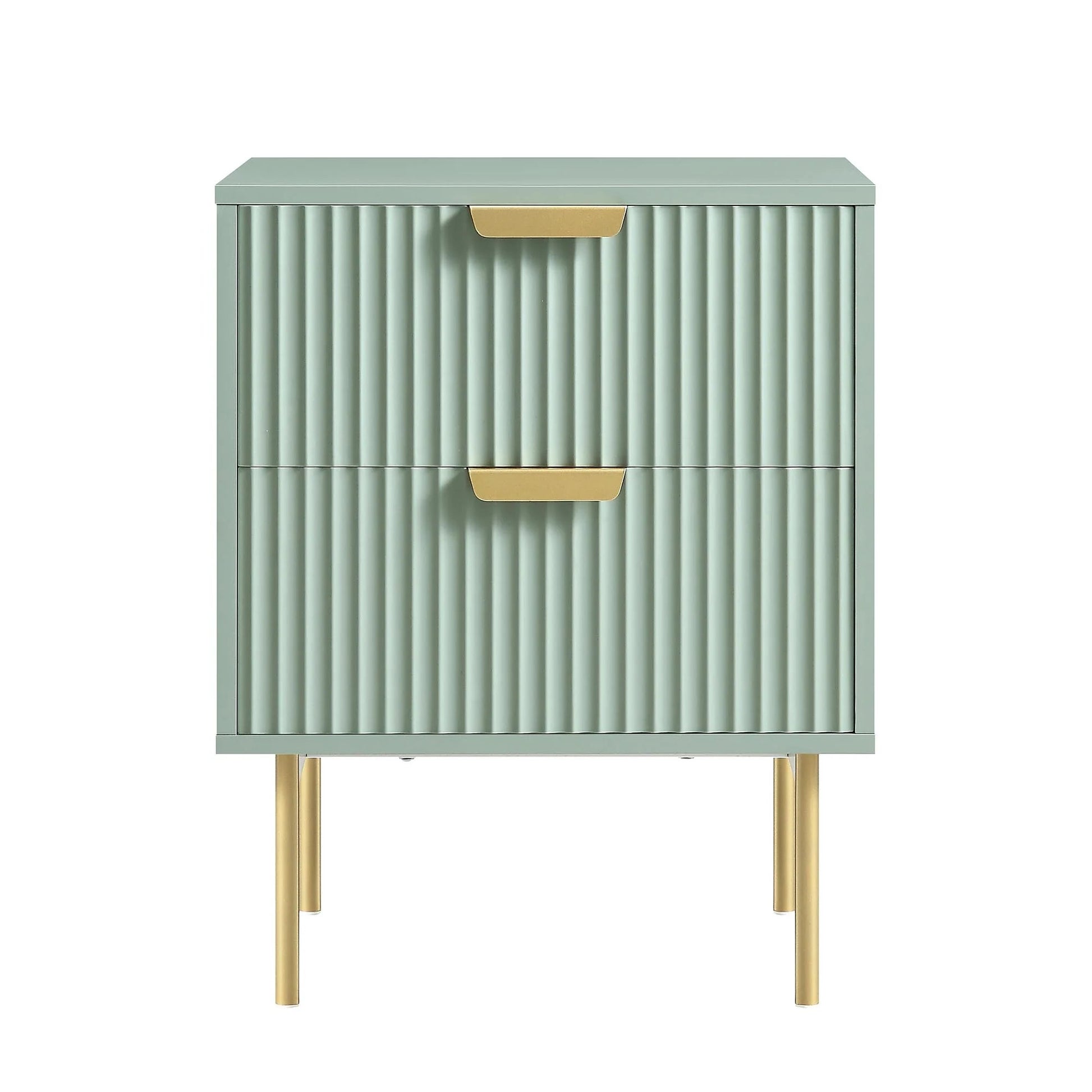 Velin Ridged 2 Drawer Bedside Table