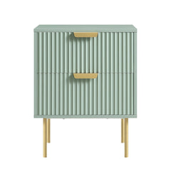 Velin Ridged 2 Drawer Bedside Table