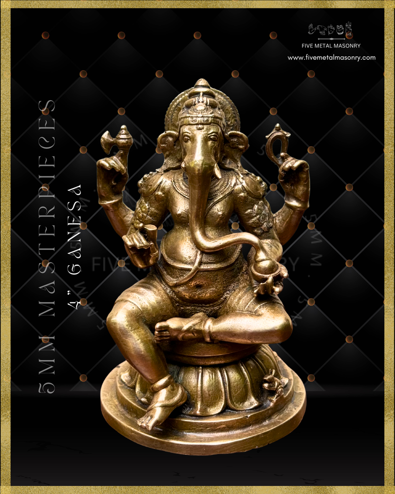 Ganesa Panchaloha Bronze Icon - 4"-  Masterpieces Collection