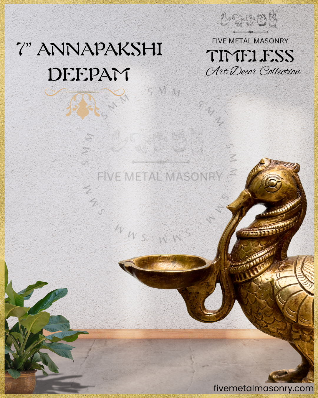 Hamsa/Annapakshi Deepam Panchaloha Bronze Icon - 7"- Timeless Collection