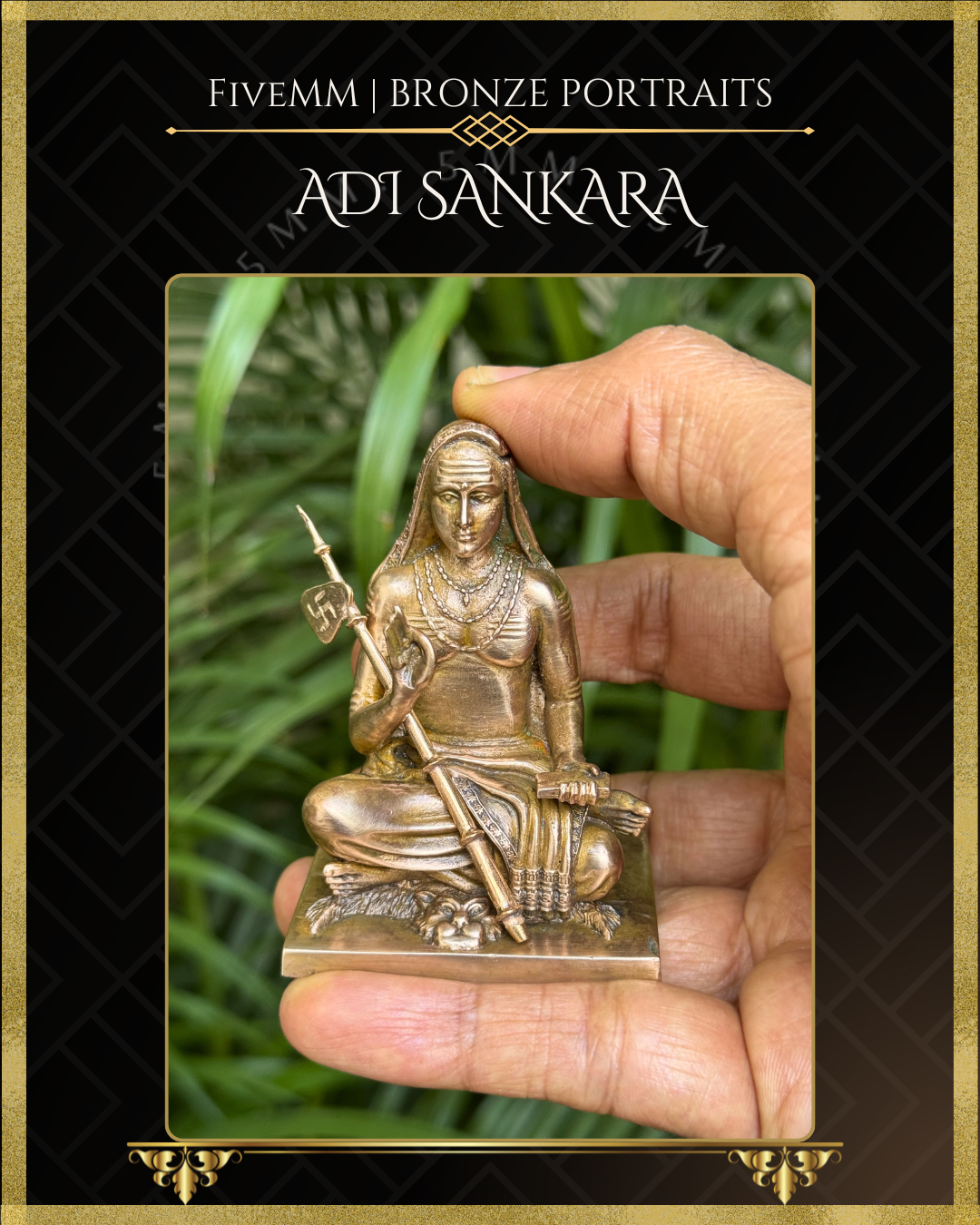 Adi Shankaracharya - 3" Panchaloha Bronze Icon