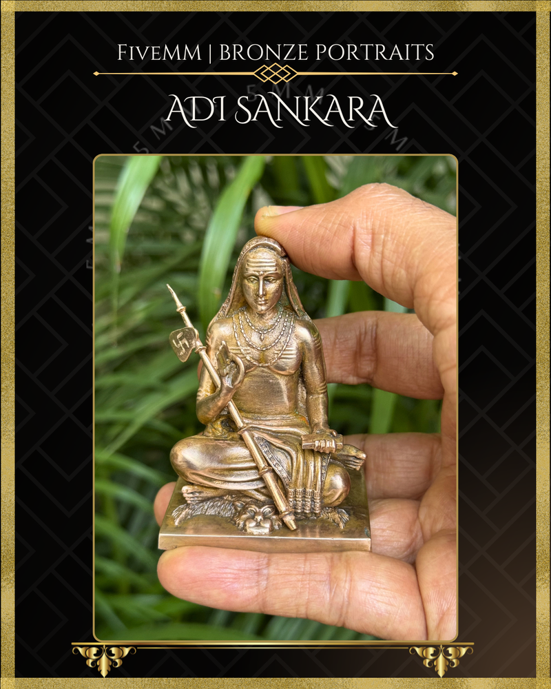Adi Shankaracharya - 3" Panchaloha Bronze Icon