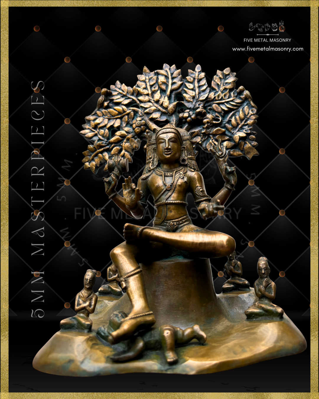 Dakshinamurti Shiva Panchaloha Bronze Icon - 13"-  Masterpieces Collection