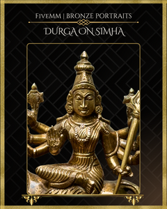 Durga on Simha Panchaloha Bronze Icon - 5.5"