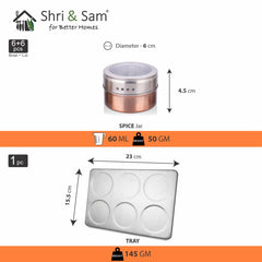 Stainless Steel 7 PCS Spice Jar Set with Tray