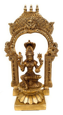 Brass Mariamman Idol, Handcrafted Mariyamma Vigraham, Samayapuram Muthu Mariamman Statue, Renuka Yellamma Devi Murti,Gold, 12 Inch, 1 Piece