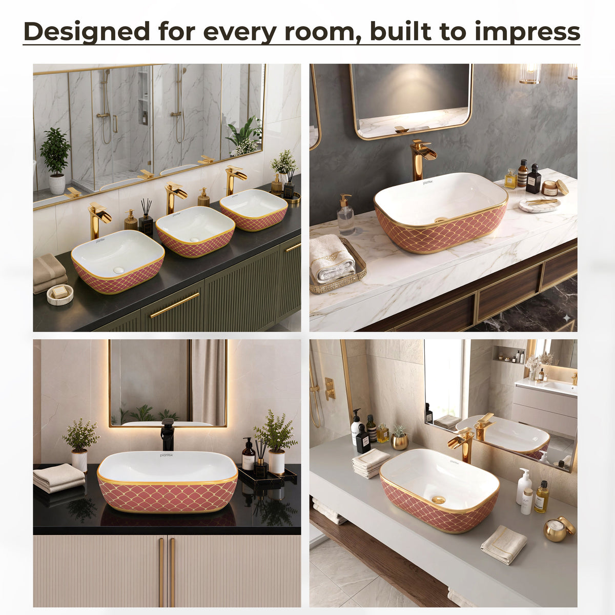 Plantex Ceramic Washbasin for Bathroom/Table Top Wash Basin/Countertop Vessel Sink Basin - Indo-European Collection - (NC-104,18 x 13 x 5 Inch)-6