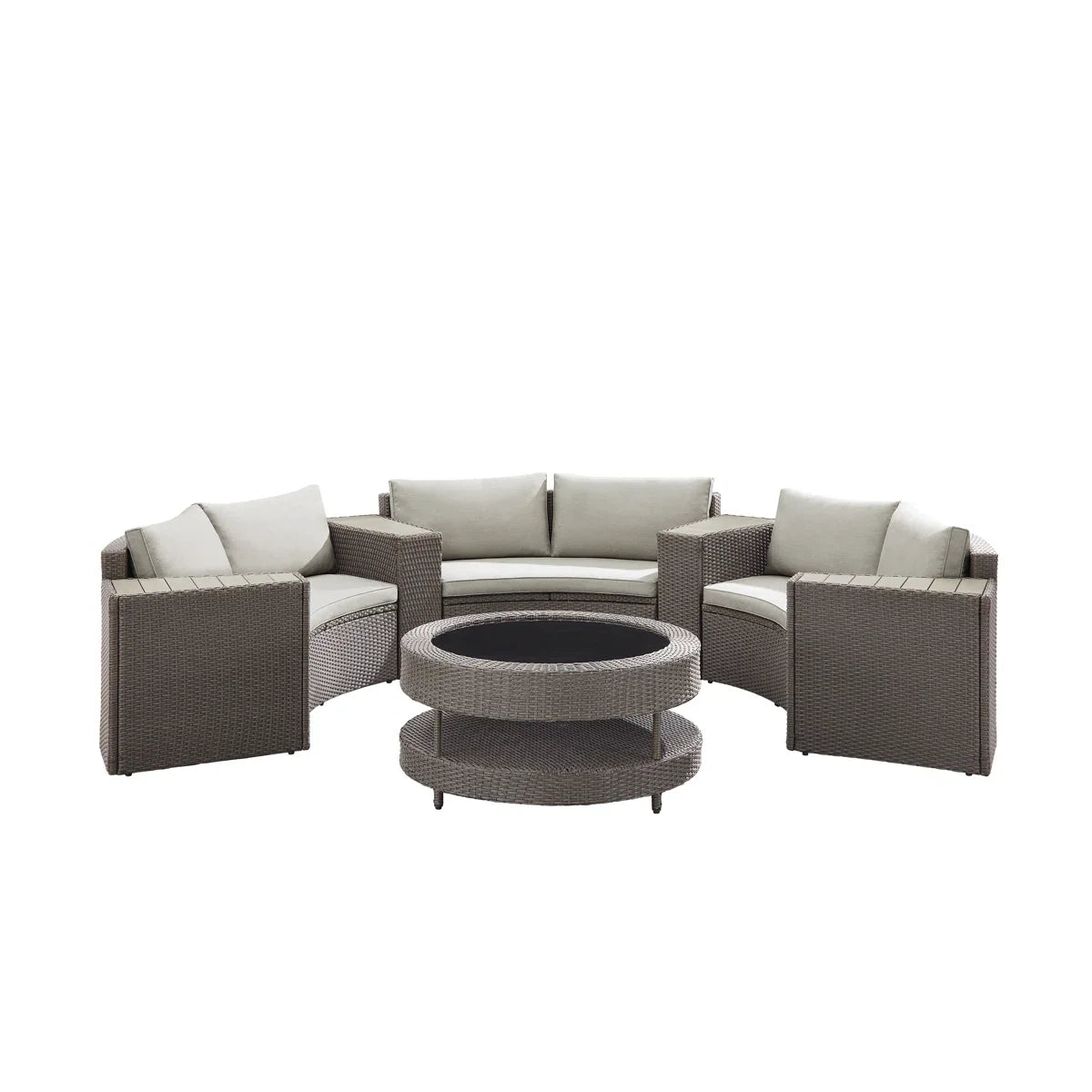 Vimi Outdoor Patio Sofa Set 6 seater and 1 Center Table (Dark brown)