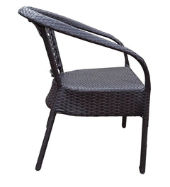 Dona Outdoor Patio Seating Set 4 Chairs and 1 Table Set (Brown)