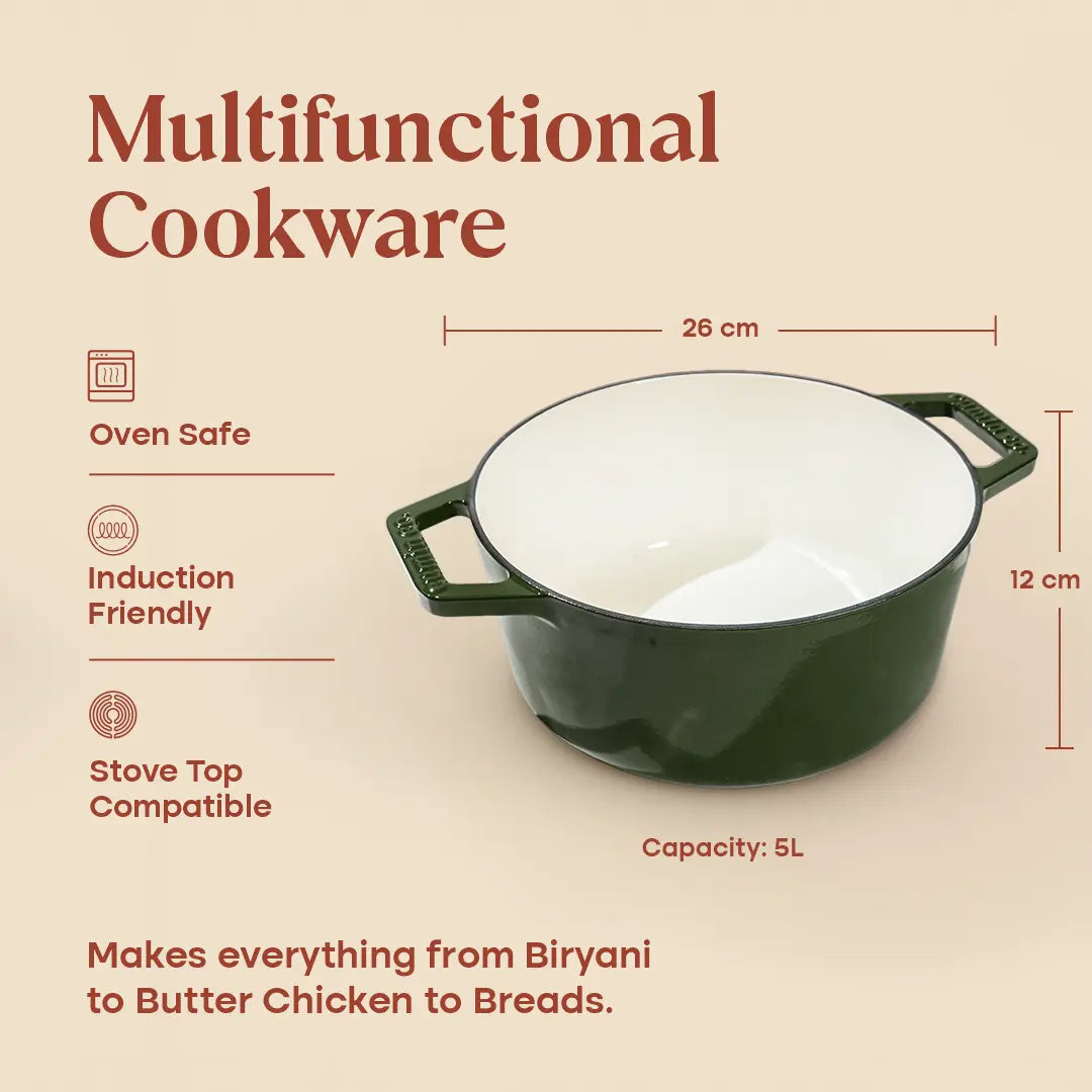 No. 10 Enamel Cast Iron Dutch Oven (5L)