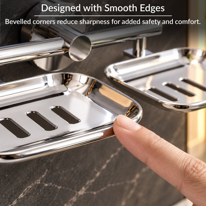 Plantex Galaxy 304 Grade Stainless Steel Bathroom Soap Holder/Soap Stand/Soap Dish for Bathroom Accessories (Chrome)-3