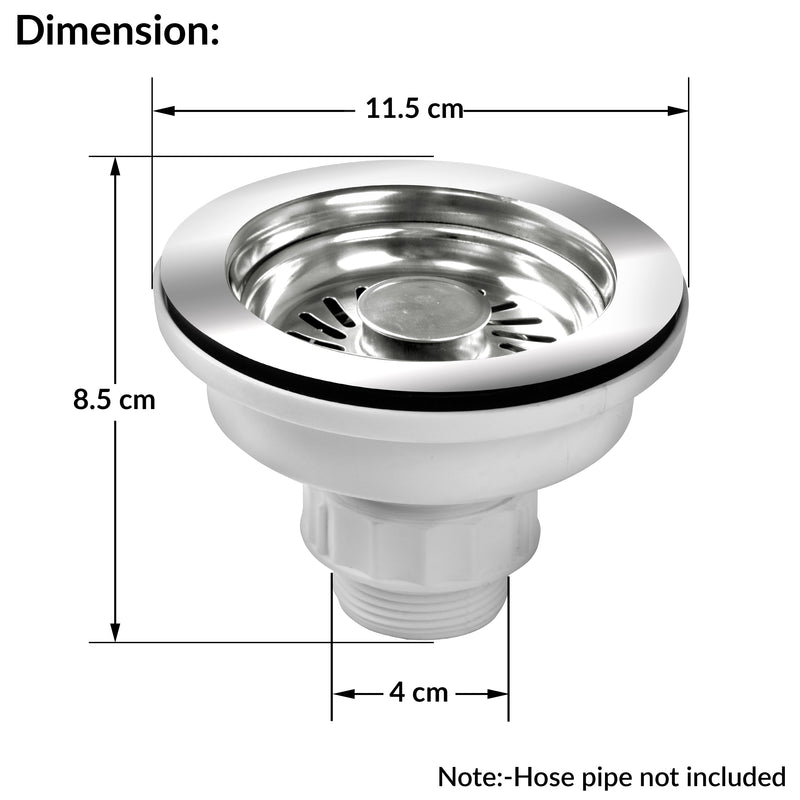 Plantex Coupling for Kitchen Sink/304 Grade Stainless Steel Waste Coupling/Round Shape Coupling - Pack of 1 (Chrome Finish)-2