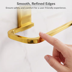 Plantex 304 Grade Stainless Steel 24 inch Single Towel Rod for Bathroom/Hand Towel Holder/Towel Hanger/Bathroom Accessories, Crystal (PVD Gold)-6