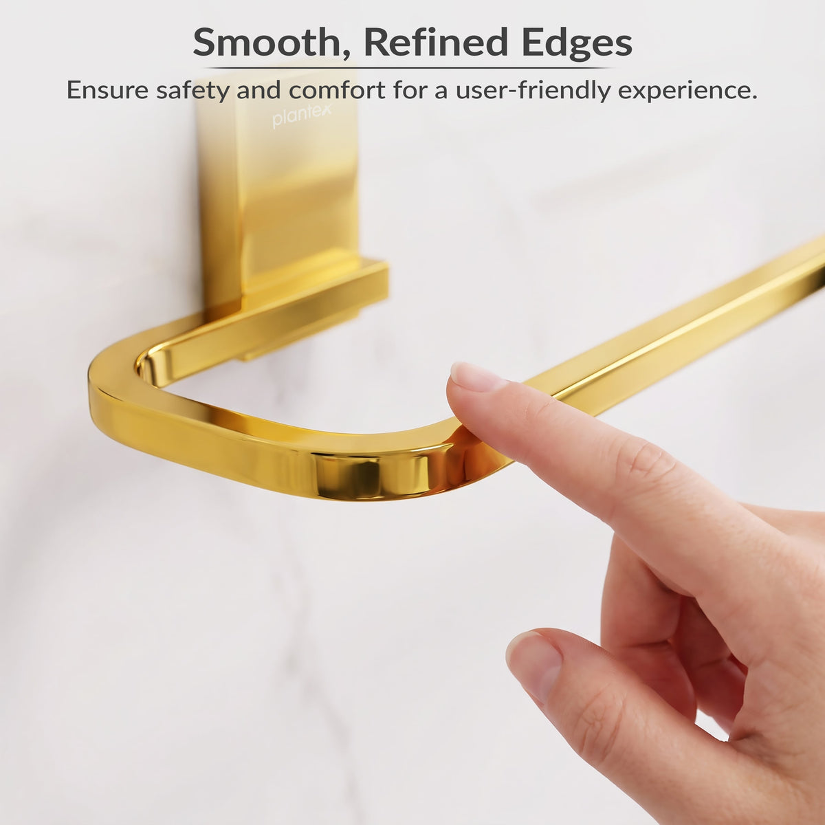 Plantex 304 Grade Stainless Steel 24 inch Single Towel Rod for Bathroom/Hand Towel Holder/Towel Hanger/Bathroom Accessories, Crystal (PVD Gold)-6