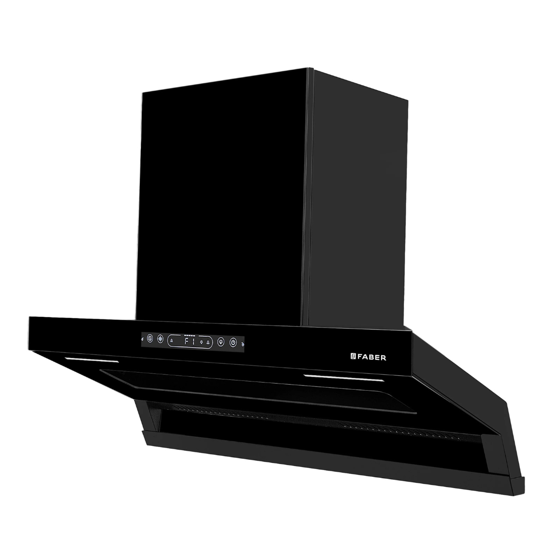 Faber HOOD VIVID FL HC BK 90 Wall Mounted Matte Black Chimney