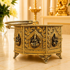 Brass Ashtalakshmi Basket With Handle And Leg (4 Inch)