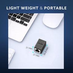 AGARO Cat8 Ethernet Extender Female to Female RJ45 Coupler Adapter, 8P8C Inline LAN Connector for Cat6/Cat7/Cat8 Cable E