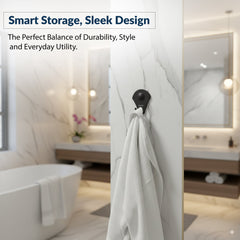 Plantex Royal Stainless Steel Robe Hook for Bathroom/Cloth-Towel Hanger/Napkin Hanger/Bathroom Accessories (Black, Powder Coated)-6